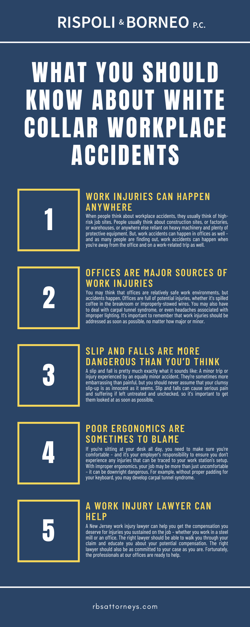 WHAT YOU SHOULD KNOW ABOUT WHITE COLLAR WORKPLACE ACCIDENTS INFOGRAPHIC