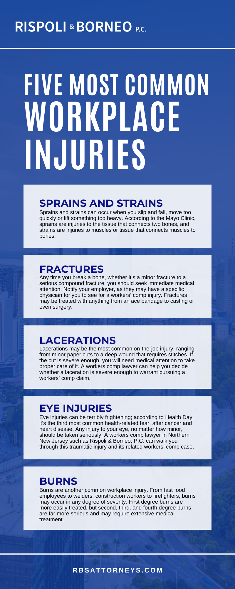 Five Most Common Workplace Injuries Infographic